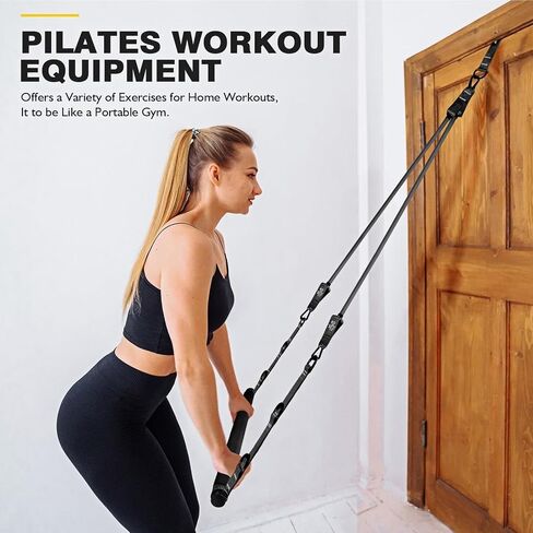 Pilates Bar Kit 20 30 40 Lbs Resistance Bands Adjustable Pilates Workout Equipment with Storage Bag for Home Fitness in Kuwait