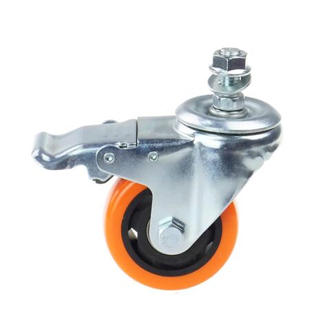 عجلات دوارة شديدة التحمل، عجلات PVC صفراء مقاس 3 بوصة مع جذع متري M12-1.75x25 مم عجلات أمان مزدوجة تصل إلى 1200 رطل/مجموعة للصناعة والأثاث، مجموعة مكونة من 4 قطع in Saudi Arabia