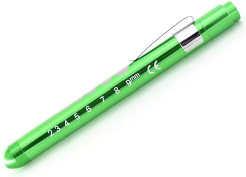 Green Pen Light with Pupil Gauge LED Penlight for Nurses Doctors, Reusable Medical Penlight for Nursing Students Doctors Medical Pen Lights Diagnostics and Screening Professional Medical Supplies in Kuwait