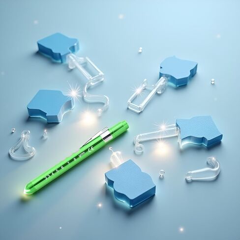 Green Pen Light with Pupil Gauge LED Penlight for Nurses Doctors, Reusable Medical Penlight for Nursing Students Doctors Medical Pen Lights Diagnostics and Screening Professional Medical Supplies in Kuwait