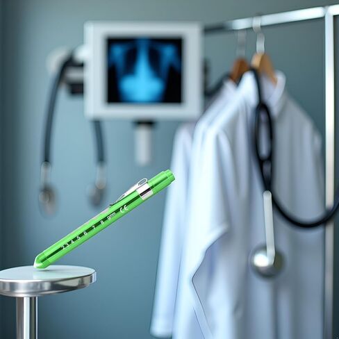 Green Pen Light with Pupil Gauge LED Penlight for Nurses Doctors, Reusable Medical Penlight for Nursing Students Doctors Medical Pen Lights Diagnostics and Screening Professional Medical Supplies in Kuwait
