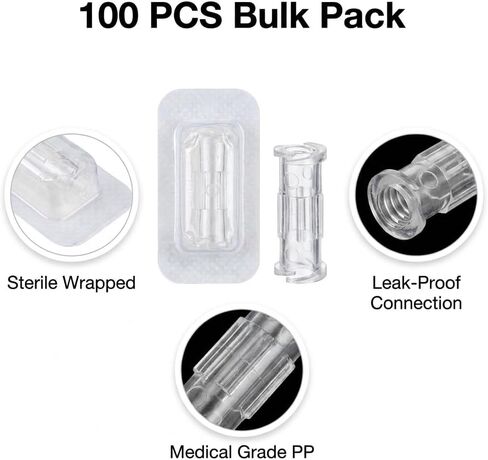 Luer Lock Adapter 100pcs, Female to Female Luer Lock Connector, Sterile Leak-Proof Individual Pack in Kuwait