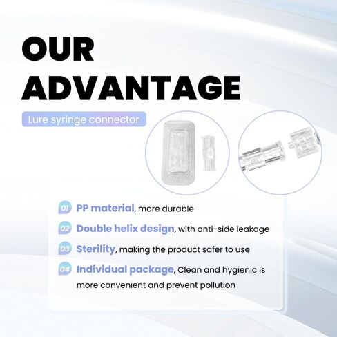 Luer Lock Adapter 100pcs, Female to Female Luer Lock Connector, Sterile Leak-Proof Individual Pack in Kuwait