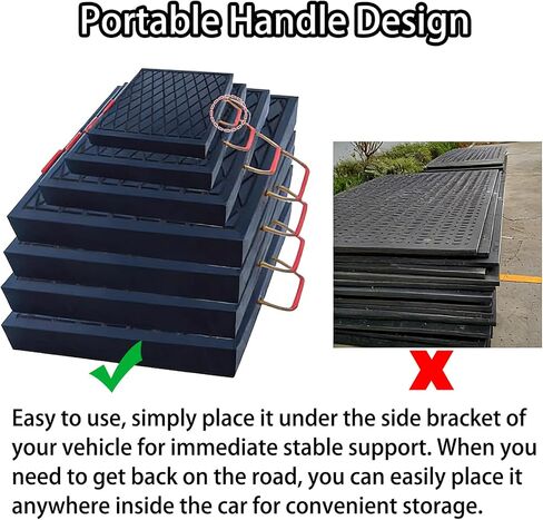 Cranes Outrigger Pads, Non-Slip Square Black Leveling Blocks, Heavy Duty Outrigger Pads, for Utility Truck, Commercial Trailer and Construction Vehicles(Square)(11.8×11.8×2"/30×30×5Cm) in Kuwait