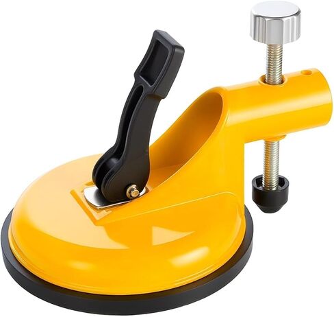 Tile Leveler Adjustable Vacuum Suction Cup, Aluminum Alloy Seam Joining Height Setter 122mm, 6.5mm Rubber Pad, Steel Rod, for Wall Tile Marble Glass Installation Contractors in Kuwait