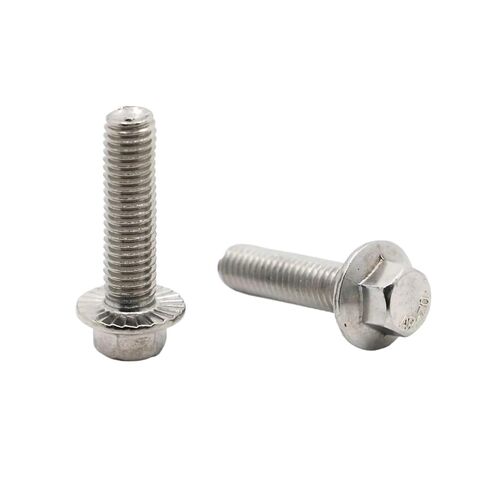 1-10Pcs M5 M6 M8 M10 M12 GB5787 A2-70 304 Stainless Steel Hex Washer Head Bolt Hexagon Head Screw with Serrated Flange Cap(35mm,M6 5pcs) in Kuwait