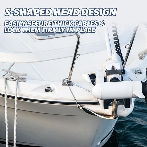 2 Pack Cast Aluminum S Dock Cleat 10 Inch Corrosion Resistant Boat Mooring Aluminum S Dock Cleat for Rope Marine Decks Kayak in Kuwait