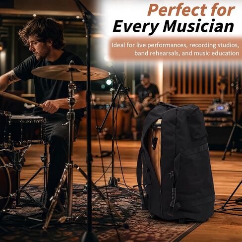 Geetery Conga Drum Bag with Wheels, 12 Inch Lightweight Padded Conga Drum Bag Case with Adjustable Straps and Full Zipper Opening, Portable Percussion Carry Case, Black in Kuwait