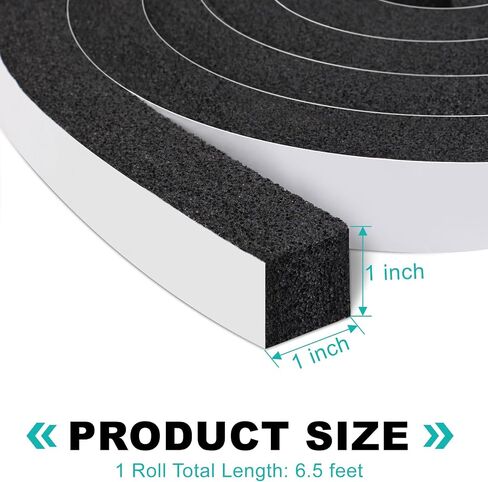 Ninsula Air Conditioner Foam Tape, 1 Inch x 6.5 FT AC Foam Insulation Tape with Adhesive, AC Window Seal Kit for Doors and Windows Blocks Hot Air, Drafts & Noise in Kuwait