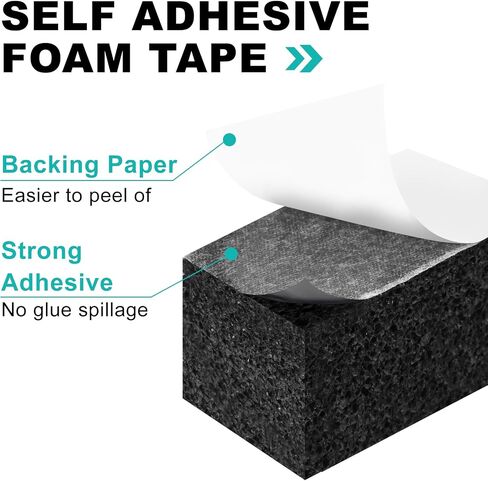 Ninsula Air Conditioner Foam Tape, 1 Inch x 6.5 FT AC Foam Insulation Tape with Adhesive, AC Window Seal Kit for Doors and Windows Blocks Hot Air, Drafts & Noise in Kuwait