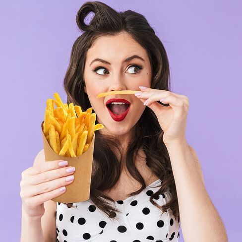 400 Pcs Disposable Charcuterie Cups Bulk 14 oz Kraft Paper French Fries Holder Popcorn Sandwich Waffle Baking Party Snack Boxes Take out Cups for Wedding Birthday Baby Shower Events(Brown) in Kuwait