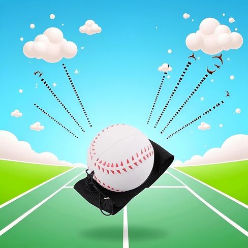 Wrist Return Ball, Sports Wrist Ball, Baseball On A String Rubber Rebound Wristband, Durable Elastic String Attached Rebound Balls in Kuwait
