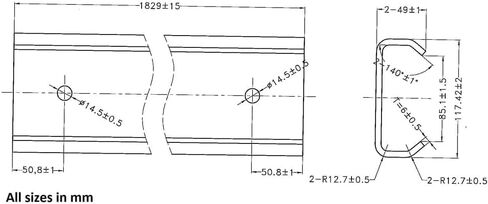 Mytee Products 10 Pcs Trailer Winch - Standard Sliding C Track, 5Pcs Sliding Winch Track - Steel 6FT in Kuwait