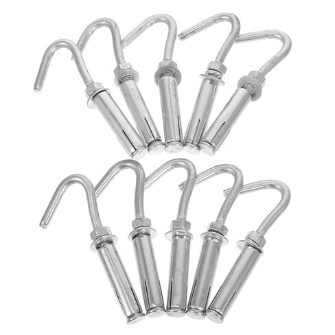 ERINGOGO Expansion Hooks Easy to Install Heavy Duty 10 Pcs Stainless Steel with Sturdy Open Cup Design Metal Hooks for Concrete Wall for Ceiling Fans and Outdoor Hanging in Kuwait