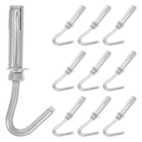 PartyKindom Heavy Duty Stainless Steel Expansion Hooks Metal Eye Bolt Fasteners 10 Pcs Space Saving Design for Ceiling and Concrete Walls for Indoor and Outdoor Hanging in Kuwait