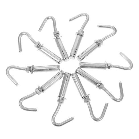Baluue Expansion Hooks Space Saving Design Heavy Duty 10 Pcs Stainless Steel Wall Hooks with Easy to Install for Concrete Wall in Kuwait