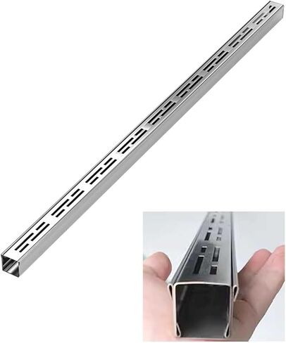 Metal Slim Channel Drain Grate Kit, Narrow Trench Draina System, Floor Trench Drains Cover for Balcony Patio, Bathroom Ga Sink Guttering(5x3cm (2" x 1 1/8")) in Saudi Arabia