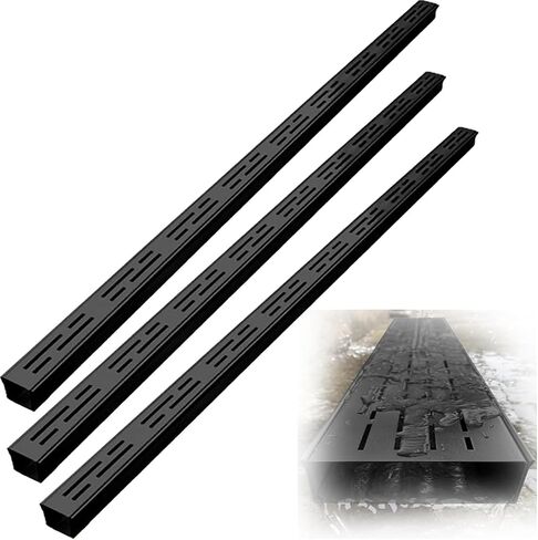 Black Silver Metal Trench Drain System for Driveway & Yard, Slim Channel Grate Drain 100cm/300cm, Customizable Quick Floor Trough Guttering (10ft, WxH 2x2) in Saudi Arabia