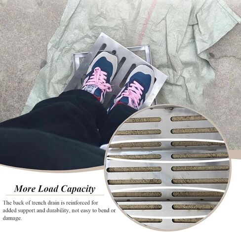 Channel Drain Grate for Concrete Floor, Driveway Drain and Removable Grates, Drain Cover with Metal e, Shower Drain for Patio(10x10x2cm(4"x4"x3/4")) in Saudi Arabia