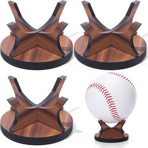 Sumind 3 Pack Acrylic Small Ball Stand Holder, Clear Baseball Holders for Display, Sport Ball Display Stand Baseball for Golf, Softball, Tennis, Collectible Spheres Decor for Desk & Home in Kuwait