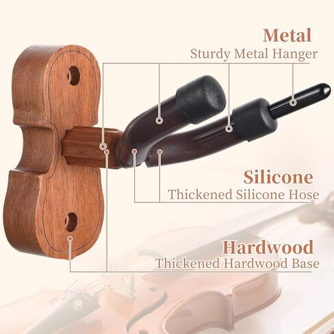 Violin Wall Mount Violin Hanger Mahogany Violin Viola Stand with Bow Hook Sound harbor 2 Pack Rosin for Violin Viola and Cello Rosin for Bows (2pack YJ-F01 Rosin) in Kuwait