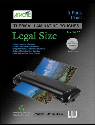Apache Map Size Laminating Pouches, 3 Mil, 10 Pack, 18 x 24 Inch Pouch Size Laminating Sheets, Thermal Laminator Compatible, Super Clear, Round Corners in Kuwait