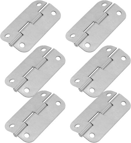 6pcs Cooler Hinges Replacement Kit Stainless Steel Rust-Resistant Rectangular Hinges with 16mm and 46mm Hole Distance for Freezer and Cooler Closure in Kuwait