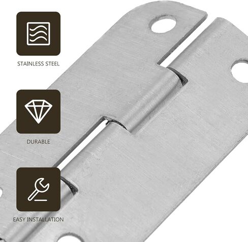 6pcs Cooler Hinges Replacement Kit Stainless Steel Rust-Resistant Rectangular Hinges with 16mm and 46mm Hole Distance for Freezer and Cooler Closure in Kuwait