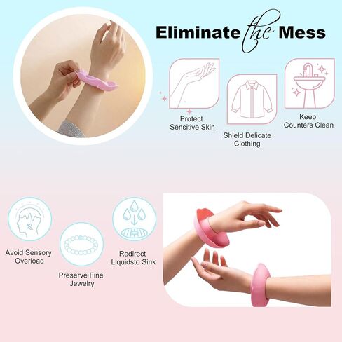 2Pcs Wrist Bands for Washing Face No-Rinse Convenient and Efficient No Odor Silicone Waterproof Bathroom Accessories in Kuwait