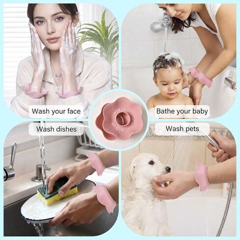 2Pcs Wrist Bands for Washing Face No-Rinse Convenient and Efficient No Odor Silicone Waterproof Bathroom Accessories in Kuwait