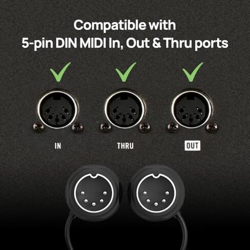 CME MIDI Thru5 WC + 4-Pack 1-FT MIDI Cables - High-speed 1-to-5 MIDI Thru box + 4-Pack 5-pin DIN Low-Profile MIDI cables in Kuwait