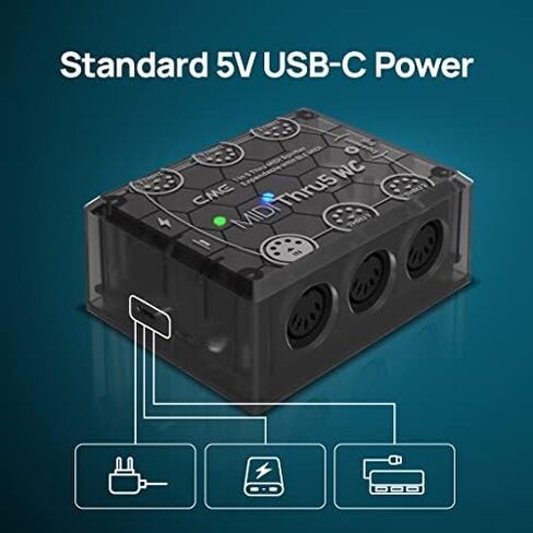 CME MIDI Thru5 WC + 4-Pack 1-FT MIDI Cables - High-speed 1-to-5 MIDI Thru box + 4-Pack 5-pin DIN Low-Profile MIDI cables in Kuwait