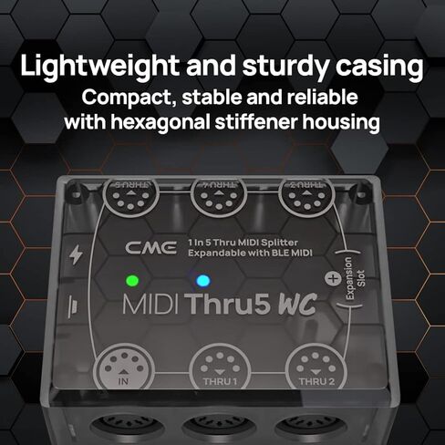 CME MIDI Thru5 WC + 4-Pack 1-FT MIDI Cables - High-speed 1-to-5 MIDI Thru box + 4-Pack 5-pin DIN Low-Profile MIDI cables in Kuwait