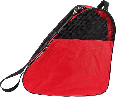 Roller Skate Bag with Breathable Red Mesh Three-layer Storage for Inline and Roller Skates Shoulder and Backpack Carrying for Ice Skating in Saudi Arabia