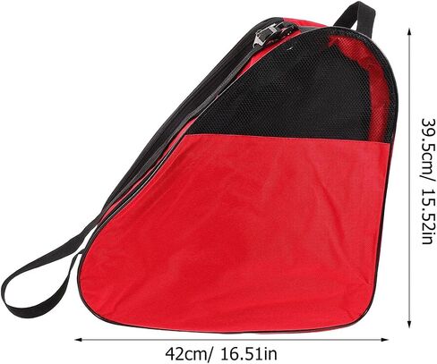 Roller Skate Bag with Breathable Red Mesh Three-layer Storage for Inline and Roller Skates Shoulder and Backpack Carrying for Ice Skating in Saudi Arabia
