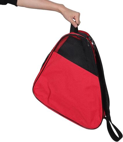 Roller Skate Bag with Breathable Red Mesh Three-layer Storage for Inline and Roller Skates Shoulder and Backpack Carrying for Ice Skating in Saudi Arabia