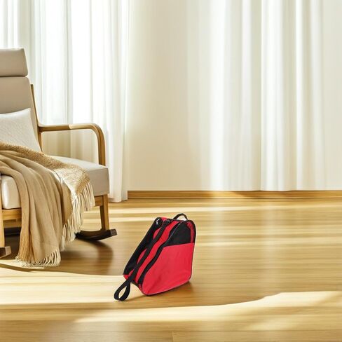 Roller Skate Bag with Breathable Red Mesh Three-layer Storage for Inline and Roller Skates Shoulder and Backpack Carrying for Ice Skating in Saudi Arabia