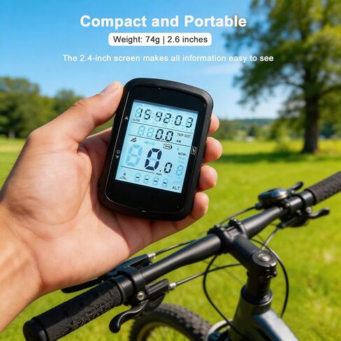 كمبيوتر الدراجة، كمبيوتر GPS لاسلكي لركوب الدراجات، عداد المسافات للدراجة مع IPX7 مقاوم للماء، شاشة LCD 2.4 بوصة، إضاءة خلفية، عمر بطارية طويل لدراجة الطريق MTB in Kuwait