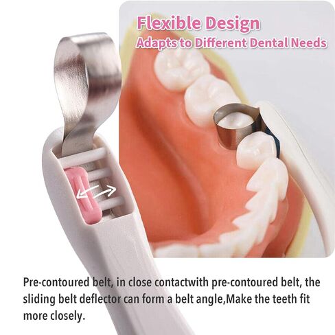 50 Pcs Dental Matrix Bands Multiple Sizes | Preformed Standard/Curved Matrices for Teeth Restoration | Adjustable Matrix System Single Use - Pink in Kuwait