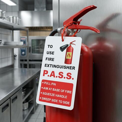Fire Extinguisher Inspection Tags, 50 Sets, 5.1x3 Inch | Easy-Write Record Tags, Adjustable Wire Ties, Indoor & Outdoor Use, Monthly Inspection Records in Kuwait