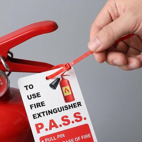 Fire Extinguisher Inspection Tags, 50 Sets, 5.1x3 Inch | Easy-Write Record Tags, Adjustable Wire Ties, Indoor & Outdoor Use, Monthly Inspection Records in Kuwait