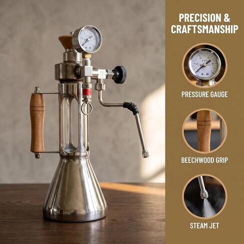 Outdoor Boiling Water Frothing Machine, 9 Bar Milk Frother And Steamer, 350 Ml Kettle, With Pressure Gauge, Dual Pressure Relief Valve, Detachable, For Home, Commercial in Kuwait