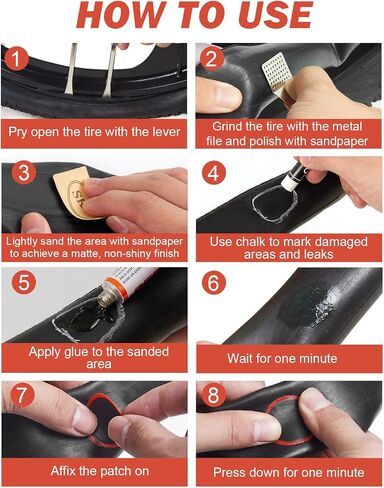 Zacro 91PCS Bike Tire Repair Kit, All-in-One Bicycle Tube Patch Kit with 40 Vulcanizing Patches & Valve Converter, Portable Bike Tool Kit for Mountain, Commuter & Road Bikes in Kuwait