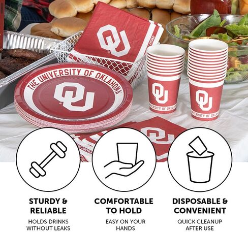 Desert Cactus The University of Oklahoma Paper Cups OU Sooners 20 Count 9 Ounce Cold Beverage for Tailgates, Graduation, Party and Game Day Decoration (Design A) in Kuwait