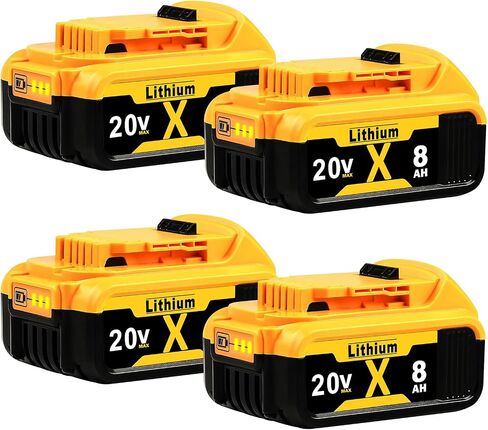 استبدال بطارية Dewalt 20V Max: بطاريات ليثيوم 8.0Ah متوافقة مع أدوات الطاقة اللاسلكية Dewalt DCB200، أعمال البستنة الخشبية، 2 حزمة in Kuwait