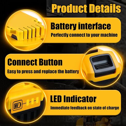 استبدال بطارية Dewalt 20V Max: بطاريات ليثيوم 8.0Ah متوافقة مع أدوات الطاقة اللاسلكية Dewalt DCB200، أعمال البستنة الخشبية، 2 حزمة in Kuwait