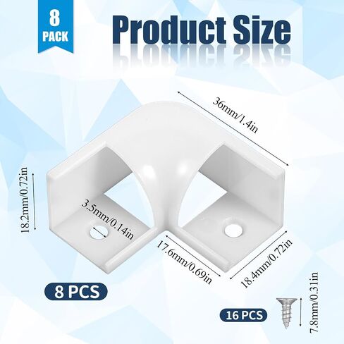 8 قنوات إضاءة LED، موصل زاوية 90 درجة لقناة الألومنيوم LED على شكل حرف V، تتضمن موصلات داخلية وخارجية مع براغي in Kuwait