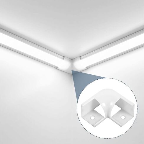 8 قنوات إضاءة LED، موصل زاوية 90 درجة لقناة الألومنيوم LED على شكل حرف V، تتضمن موصلات داخلية وخارجية مع براغي in Kuwait