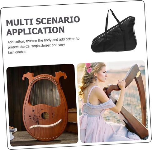 Padded Lyre Harp Bag for String Instruments Durable Storage Case with Thick Lining Convenient Carrying for Musicians Protective Harp Container in Kuwait