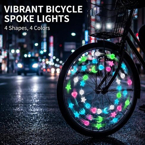 144 Pcs Glow in the Dark Bike Spoke Beads, Bike Wheel Lights with Sound Effects, Easy Install Bikes Spoke Decorations for Bicycles, Fun Night Riding Accessories in Kuwait